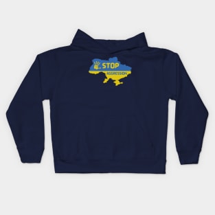 Stop War in Ukraine, Stand with Ukraine Kids Hoodie